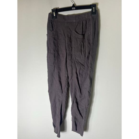 Cynthia Rowley Gray Linen Elastic Waist Loose Fit Pants SZ S - Picture 1 of 3